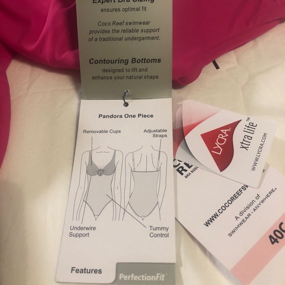 Coco Reef Pandora One Piece Swimsuit 40C NWT Size 16 - Picture 9 of 10